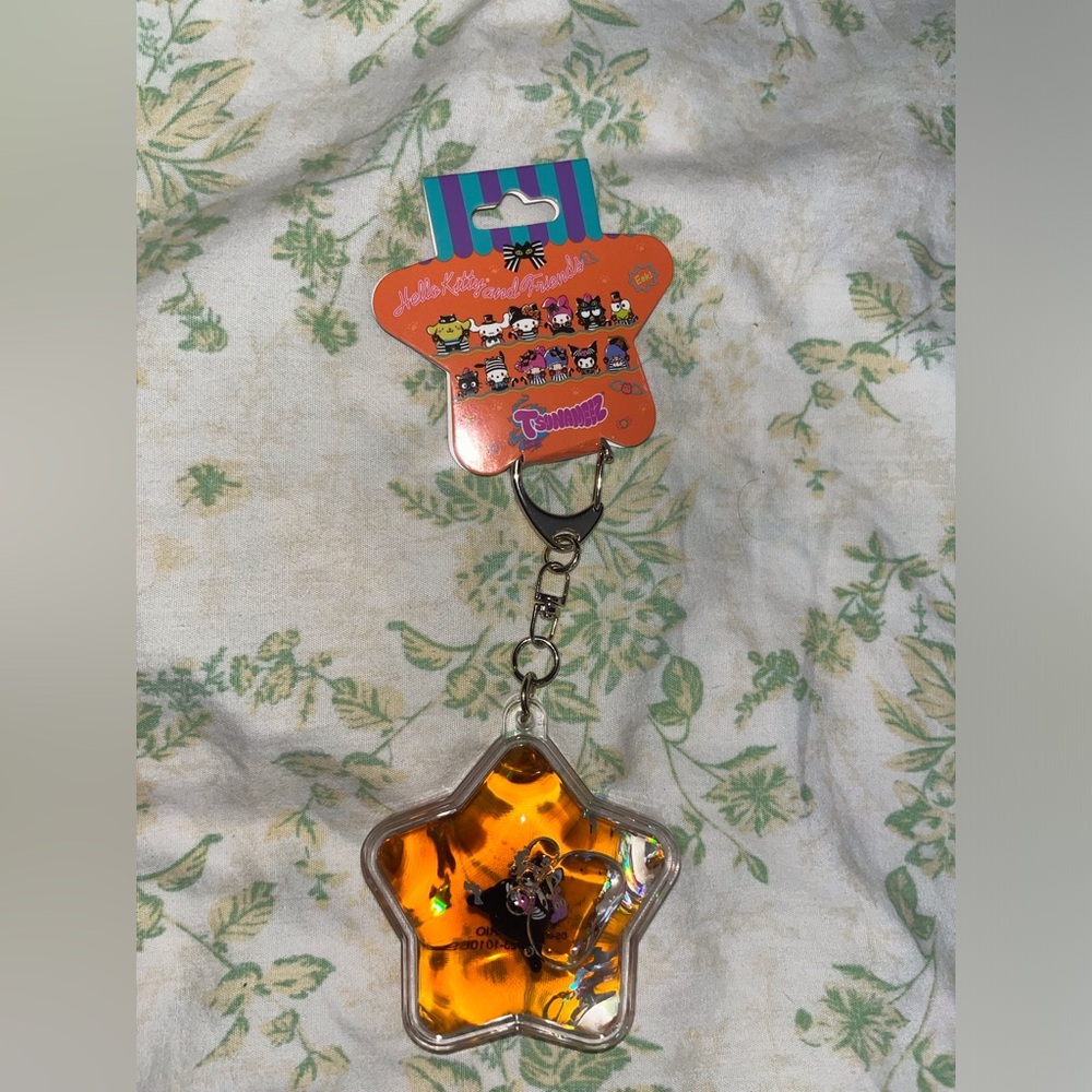 Sanrio Hello Kitty Star Keychain in Orange and Silver